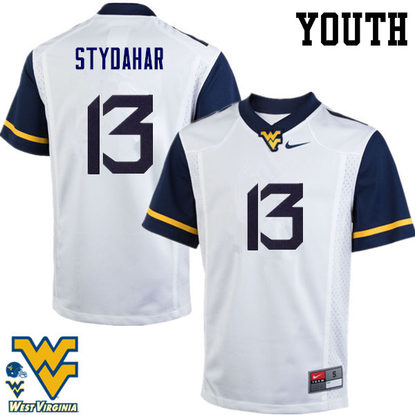NCAA Youth Joe Stydahar West Virginia Mountaineers White #13 Nike Stitched Football College Authentic Jersey VJ23H57TB